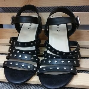 Studded Cage Front Wooden Bottom Heels
